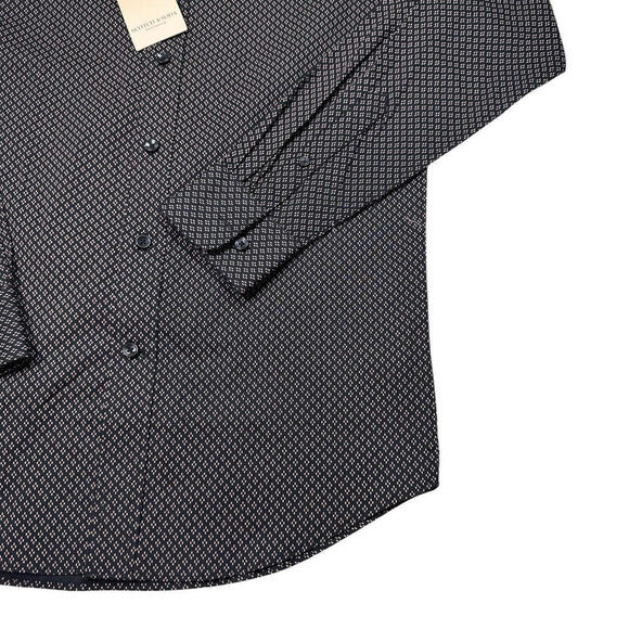 NWT Scotch & Soda Amsterdam Dress Shirt Sz 15 32/33 Geometric Brown/Pink $180 - Picture 9 of 11